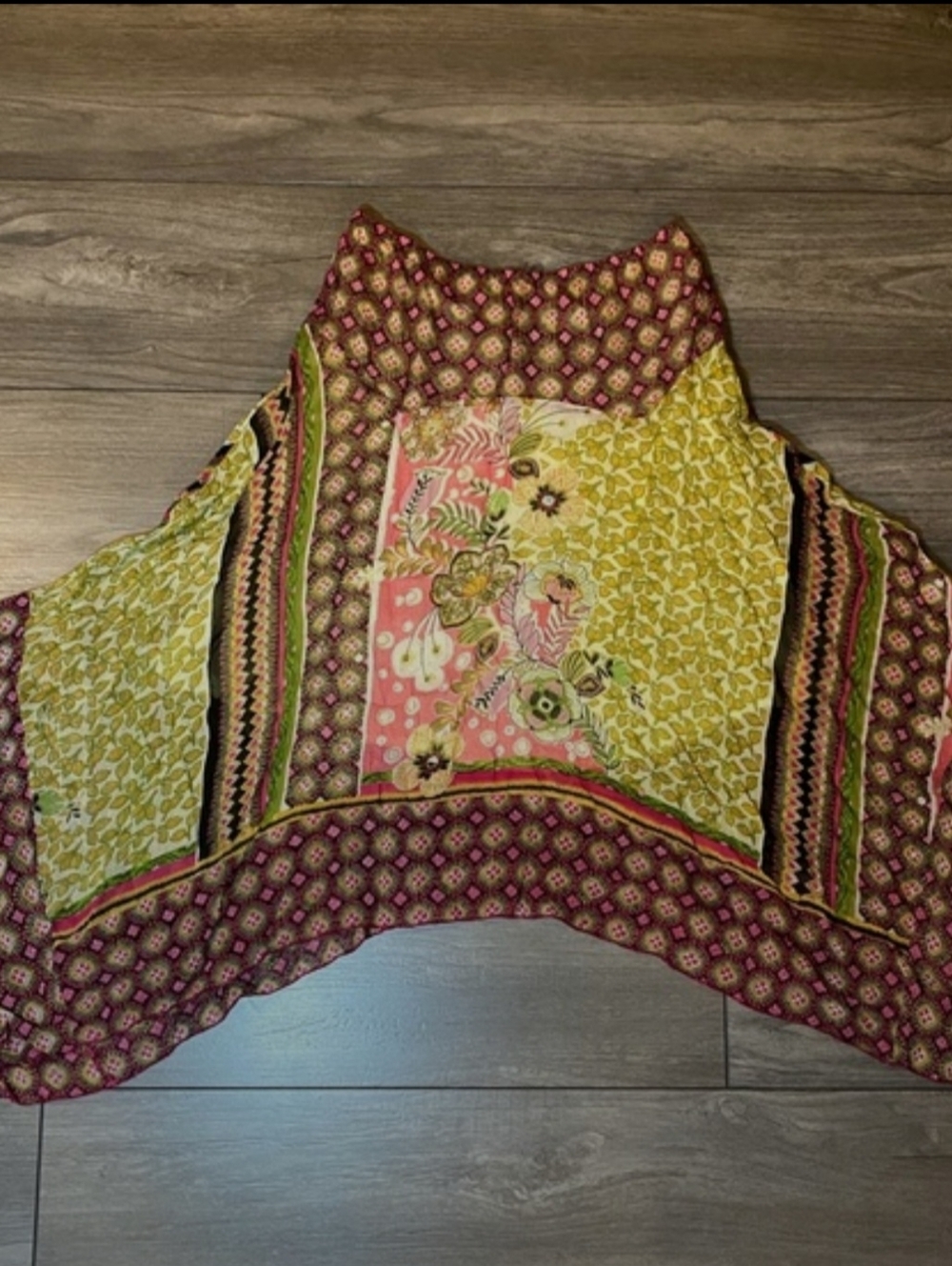 Bila Patchwork Midi Skirt in Yellow, Pink, Green and Brown - Picture 2 of 8